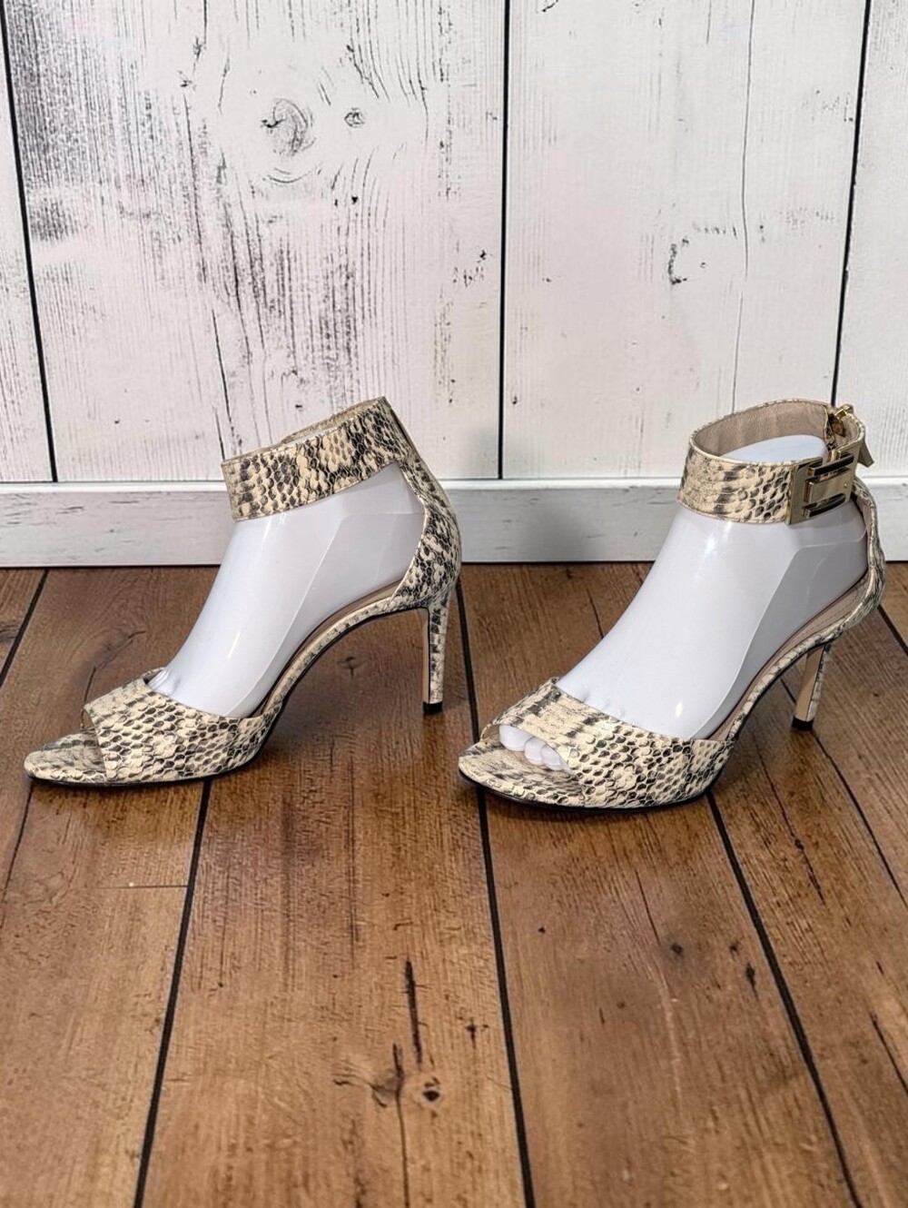 Louise et Cie Snakeskin Print Stiletto Sandal Heels Size 8.5